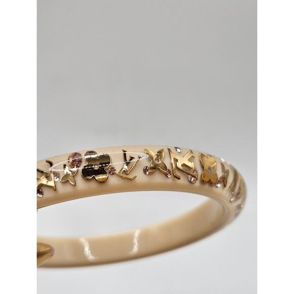 Louis Vuitton Brige Gold Resin Crystal Narrow Inclusion Bangle - Picture 9 of 14
